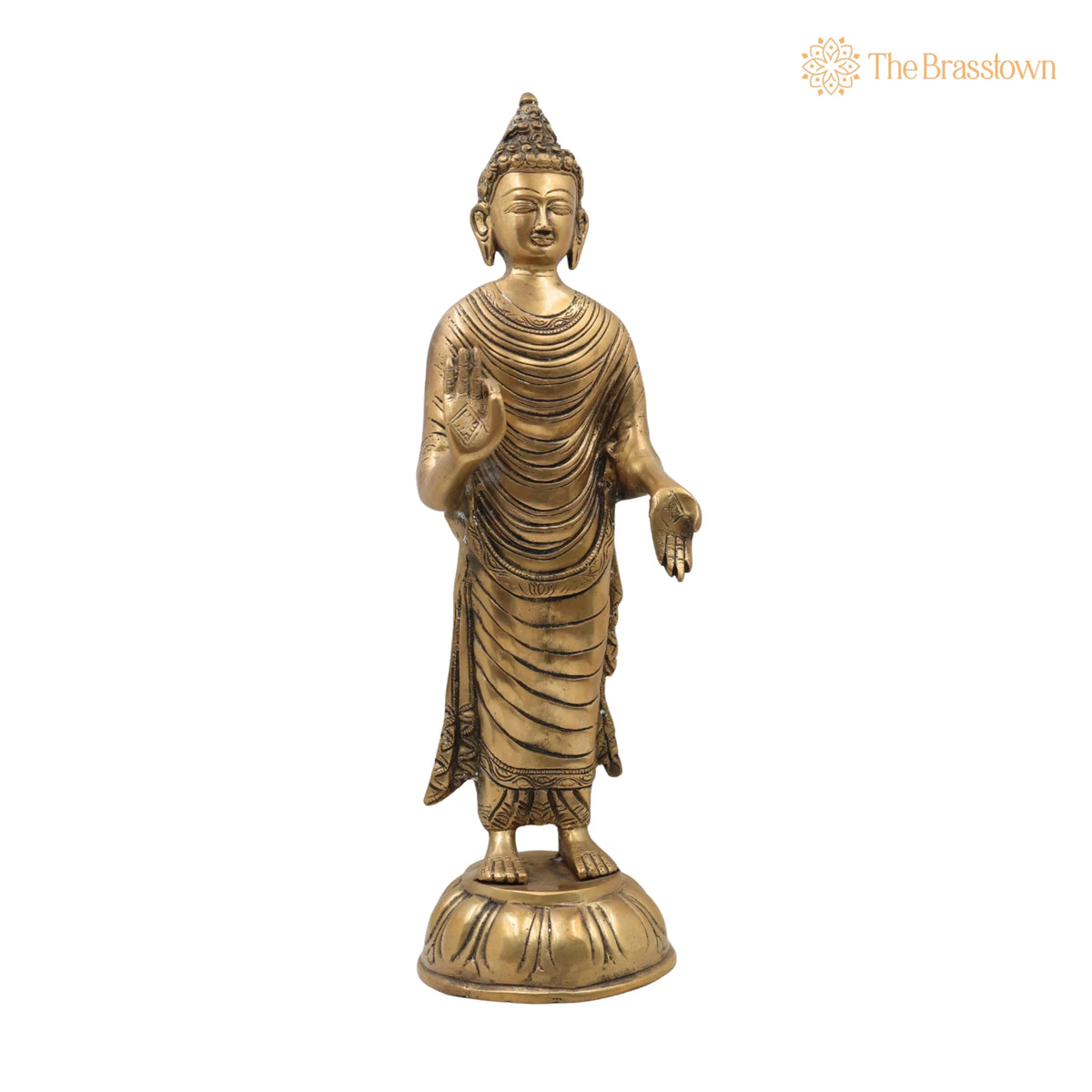 Brass Lord Buddha Idol – Handcrafted Gautama Buddha Murti, Meditating Dhyana Buddha Statue for Home Décor, Pooja, Vastu &amp; Gifts 16.5 Inch 2