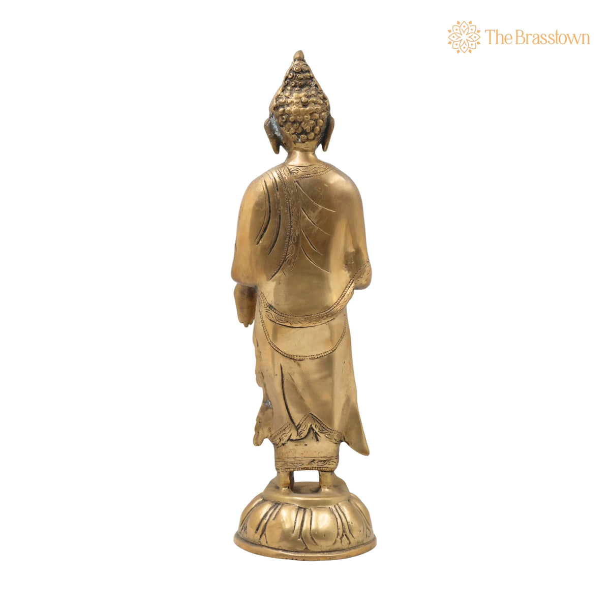 Brass Lord Buddha Idol – Handcrafted Gautama Buddha Murti, Meditating Dhyana Buddha Statue for Home Décor, Pooja, Vastu &amp; Gifts 16.5 Inch 4