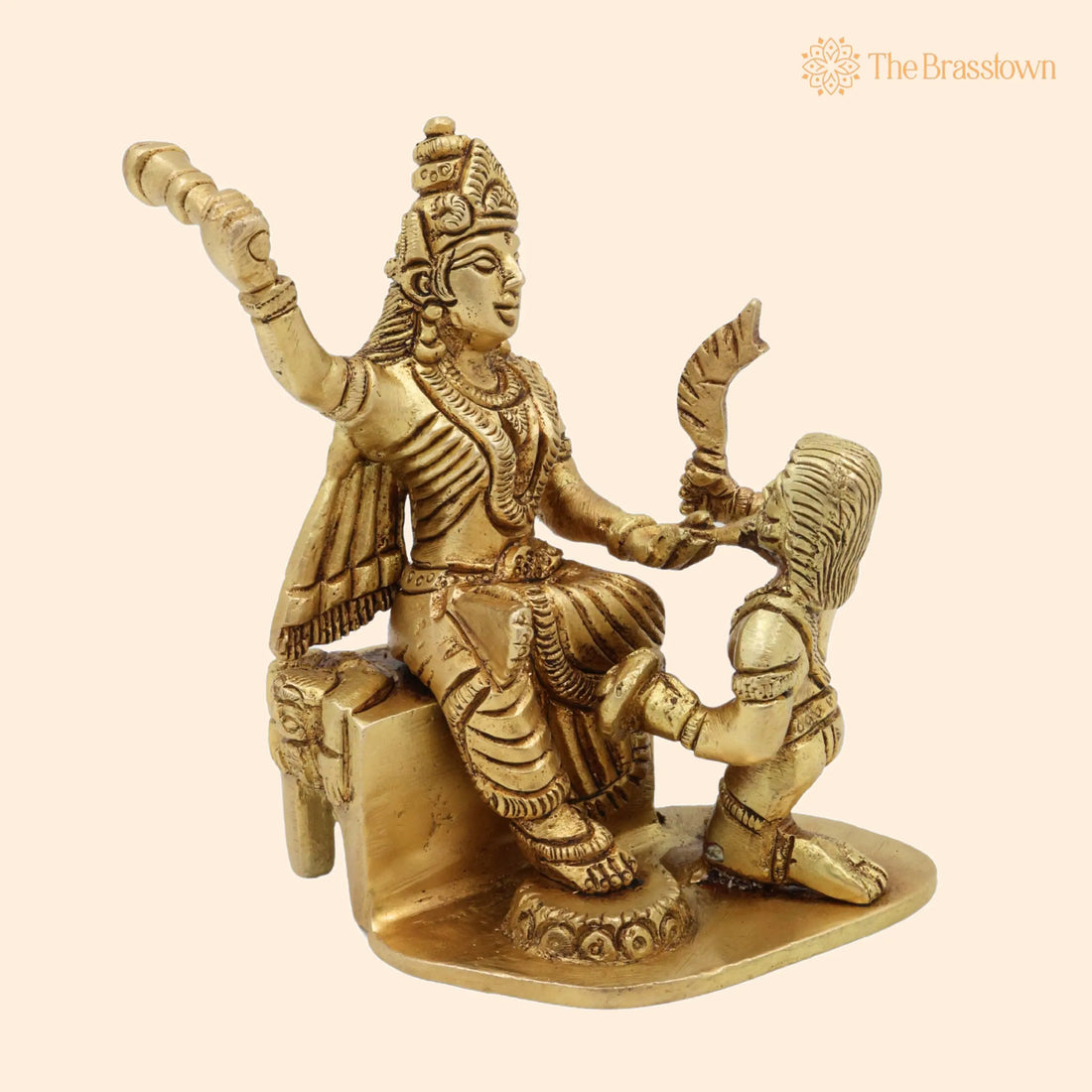 Brass Bagalamukhi Mata Idol – Handcrafted Pitambari Brass Statue, Divine Baglamukhi Devi Figurine for Pooja and Home Décor 5 Inch 1