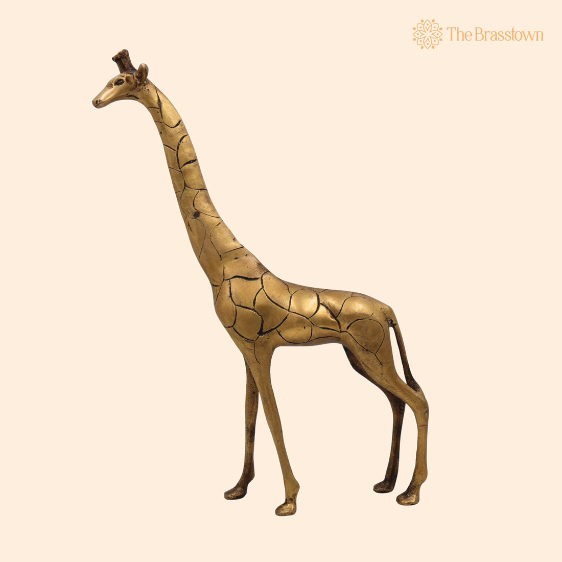Brass Giraffe Idol – Handcrafted Peetal, Pittal &amp; Ashtadhatu Giraffe Sculpture for Home Décor, Showpiece &amp; Collectorss 15 Inch 1
