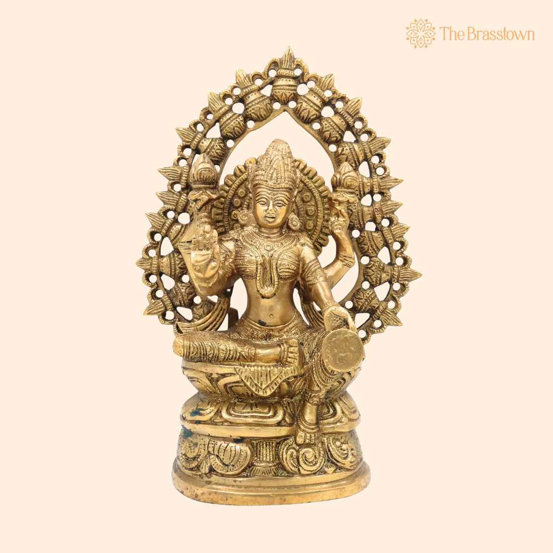 Handcrafted Brass Mahalakshmi Idol – Shri Lakshmi Devi Murti for Pooja Room 11 Inch 1