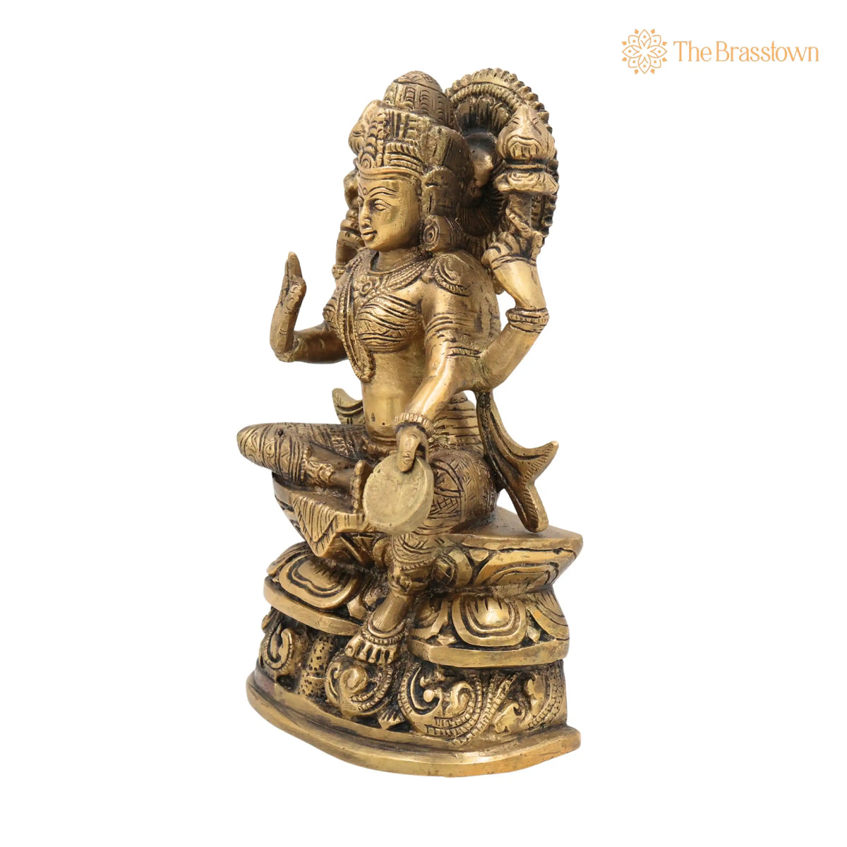 Handcrafted Brass Maha Lakshmi Idol – Shri Kamala Devi, Ashta Lakshmi Sculpture for Pooja, Home Temple, and Vastu Décor 9 Inch 3