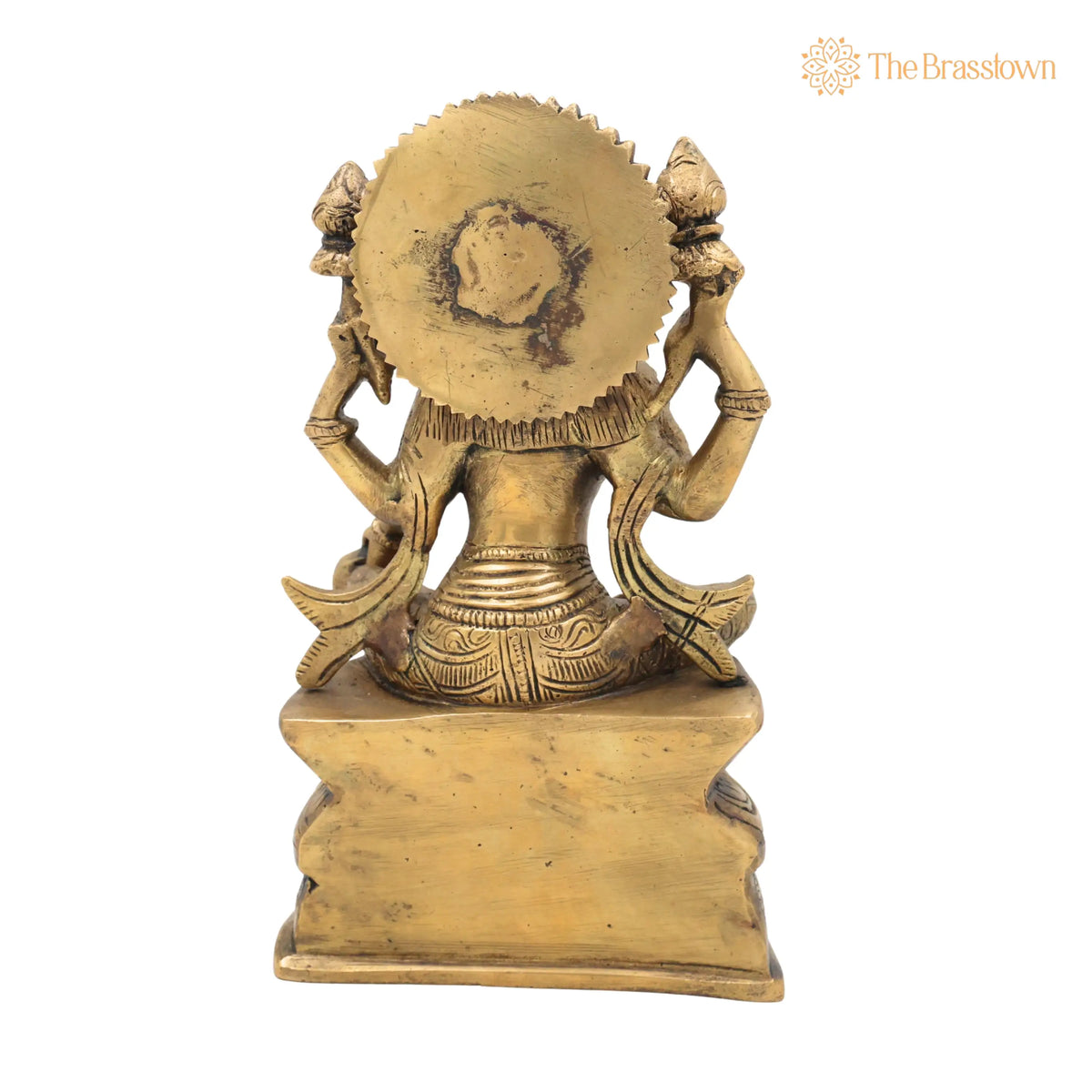 Handcrafted Brass Maha Lakshmi Idol – Shri Kamala Devi, Ashta Lakshmi Sculpture for Pooja, Home Temple, and Vastu Décor 9 Inch 4