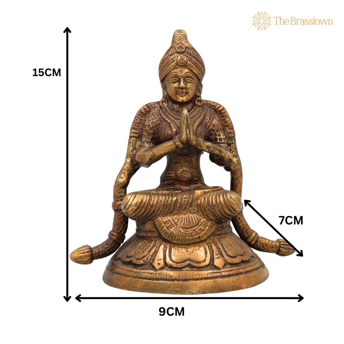 Brass Kubera Idol – Handcrafted Kuber Murti, Peetal Kuvera Vigraha, Décor &amp; Gifts 6 Inch 5