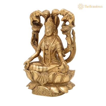 Handcrafted Brass Gaja Lakshmi Idol – Lakshmi Devi with Elephants, Gajalakshmi Murti for Pooja, Temple &amp; Home Décor 7 Inch 3