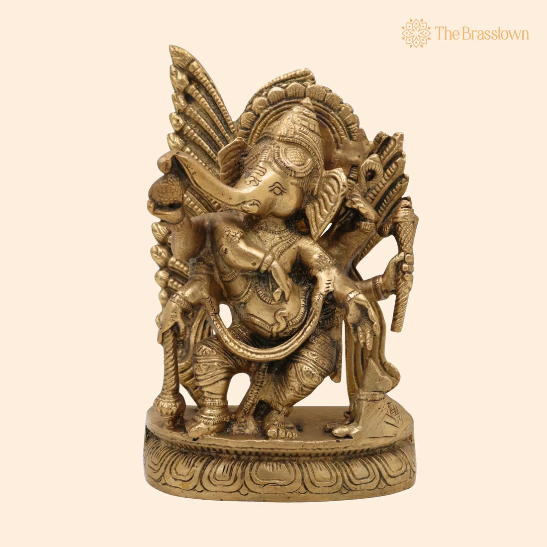 Handcrafted Brass Ganpati Idol – Vinayaka Ganesha Murti for Home Temple Pooja Décor, Peetal Ekadanta Statue 7 Inch 1