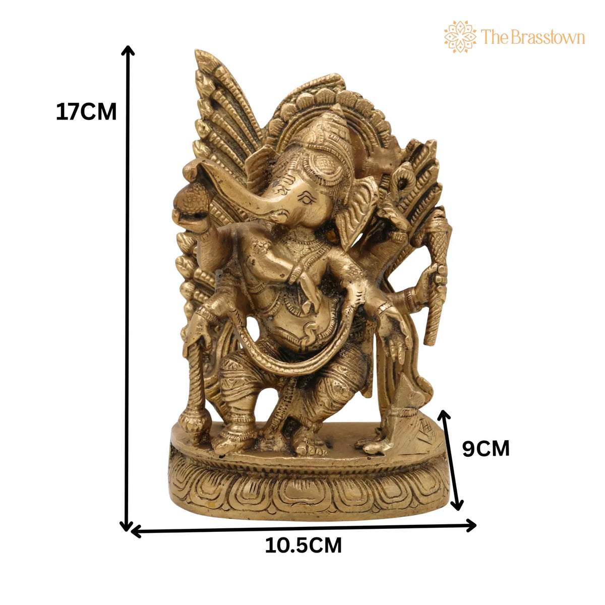 Handcrafted Brass Ganpati Idol – Vinayaka Ganesha Murti for Home Temple Pooja Décor, Peetal Ekadanta Statue 7 Inch 5
