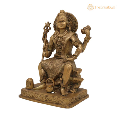 Brass Shiva Statues – Handcrafted Lord Shiv Idol, Shankar Idol, Shiva Idol Metal Statue, Shiva Brass, Lord Shiva Idols, Shankar Murti For Gift 9 Inch 3