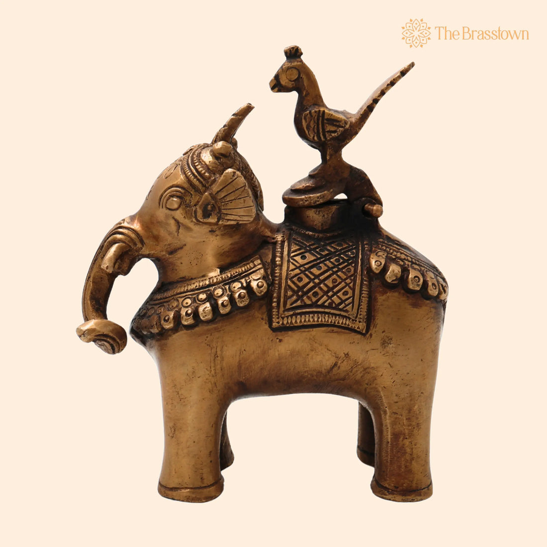 Brass Elephant Ink Pot – Handcrafted Kalamdan, Vintage Brass Inkpot, Antique Desk Décor, Calligraphy Writing Accessory 6 Inch 1