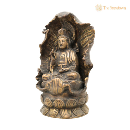 Handcrafted Brass Lord Buddha Idol – Antique Gautam Buddha Murti, Shakyamuni Siddhartha Statue for Home Décor, Pooja 6 Inch 3