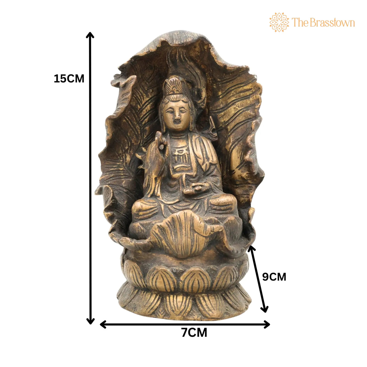 Handcrafted Brass Lord Buddha Idol – Antique Gautam Buddha Murti, Shakyamuni Siddhartha Statue for Home Décor, Pooja 6 Inch 5