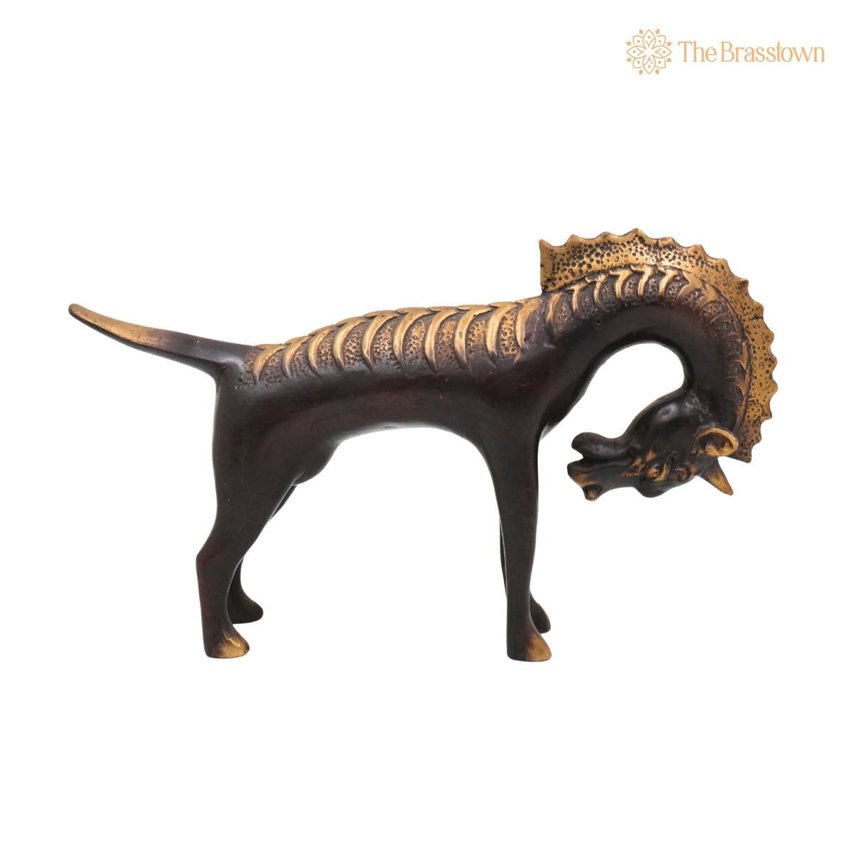 Brass Horse Idol – Marwari &amp; Kathiawari Ashva Statue, Handcrafted Peetal Pittal Showpiece for Home, Temple &amp; Festival Décor 9.5 Inch 2