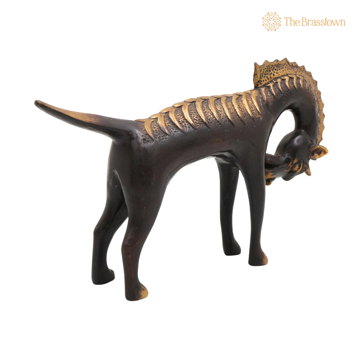 Brass Horse Idol – Marwari &amp; Kathiawari Ashva Statue, Handcrafted Peetal Pittal Showpiece for Home, Temple &amp; Festival Décor 9.5 Inch 4