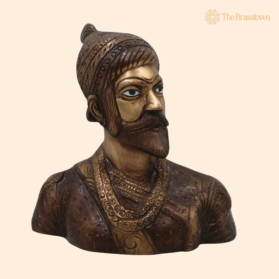 Brass Maharaj Shivaji Sculpture – Handcrafted Shivaji Maharaj Sculpture for Puja, Home Mandir &amp; Décor 7.5 Inch 1