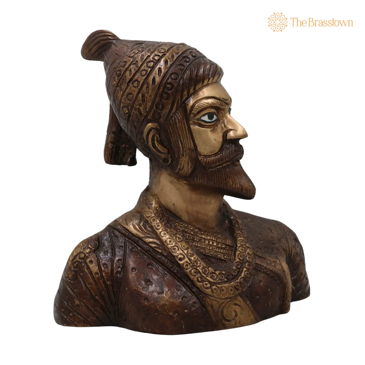 Brass Maharaj Shivaji Sculpture – Handcrafted Shivaji Maharaj Sculpture for Puja, Home Mandir &amp; Décor 7.5 Inch 2
