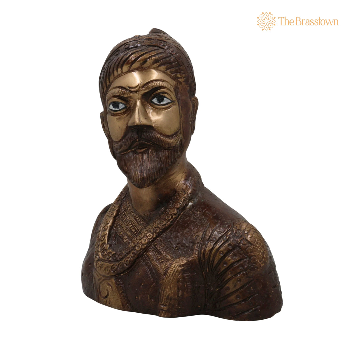 Brass Maharaj Shivaji Sculpture – Handcrafted Shivaji Maharaj Sculpture for Puja, Home Mandir &amp; Décor 7.5 Inch 3