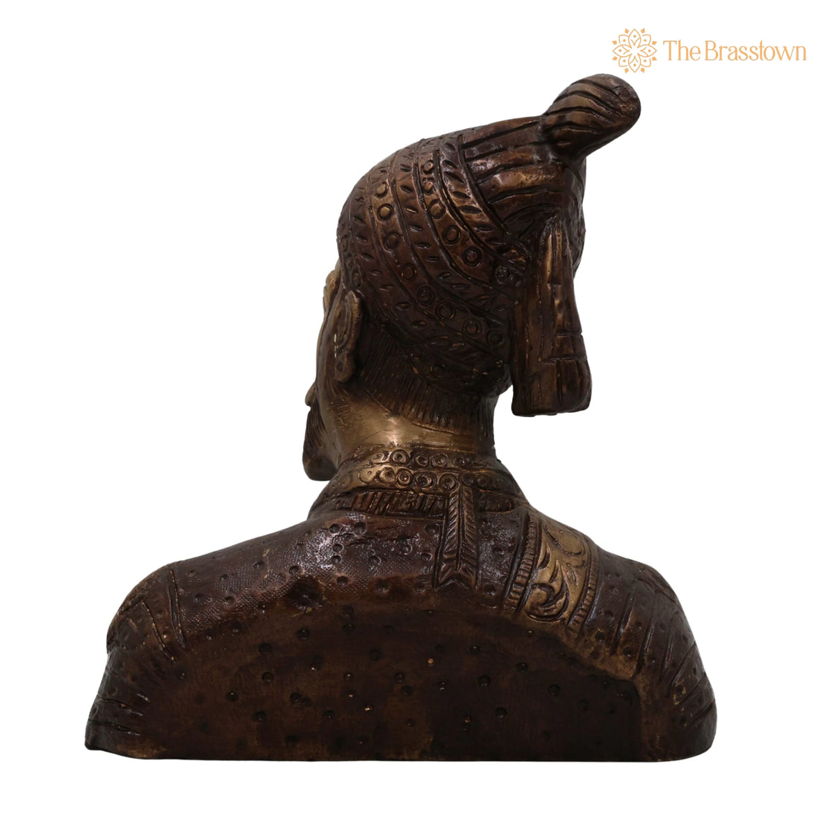 Brass Maharaj Shivaji Sculpture – Handcrafted Shivaji Maharaj Sculpture for Puja, Home Mandir &amp; Décor 7.5 Inch 4