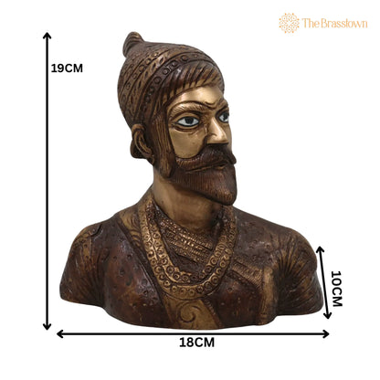 Brass Maharaj Shivaji Sculpture – Handcrafted Shivaji Maharaj Sculpture for Puja, Home Mandir &amp; Décor 7.5 Inch 5