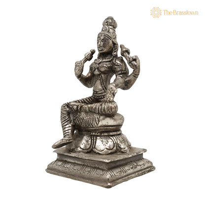 Handcrafted Brass Mahalakshmi Idol – Shri Lakshmi Devi, Gajalakshmi, Pital Laxmi Murti for Pooja, Home Temple &amp; Décor 5 Inch 3
