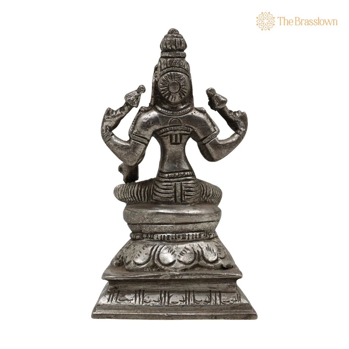 Handcrafted Brass Mahalakshmi Idol – Shri Lakshmi Devi, Gajalakshmi, Pital Laxmi Murti for Pooja, Home Temple &amp; Décor 5 Inch 4