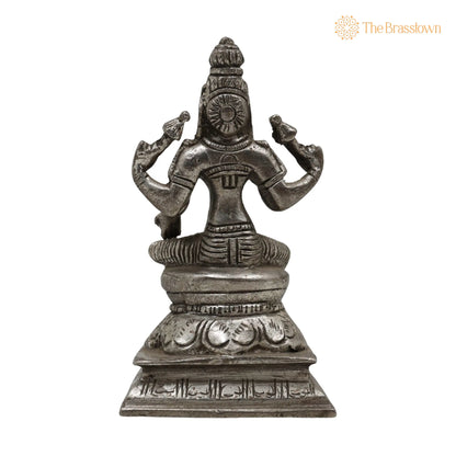 Handcrafted Brass Mahalakshmi Idol – Shri Lakshmi Devi, Gajalakshmi, Pital Laxmi Murti for Pooja, Home Temple &amp; Décor 5 Inch 4