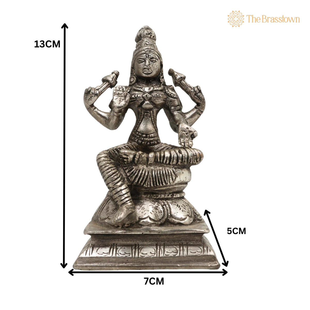 Handcrafted Brass Mahalakshmi Idol – Shri Lakshmi Devi, Gajalakshmi, Pital Laxmi Murti for Pooja, Home Temple &amp; Décor 5 Inch 5