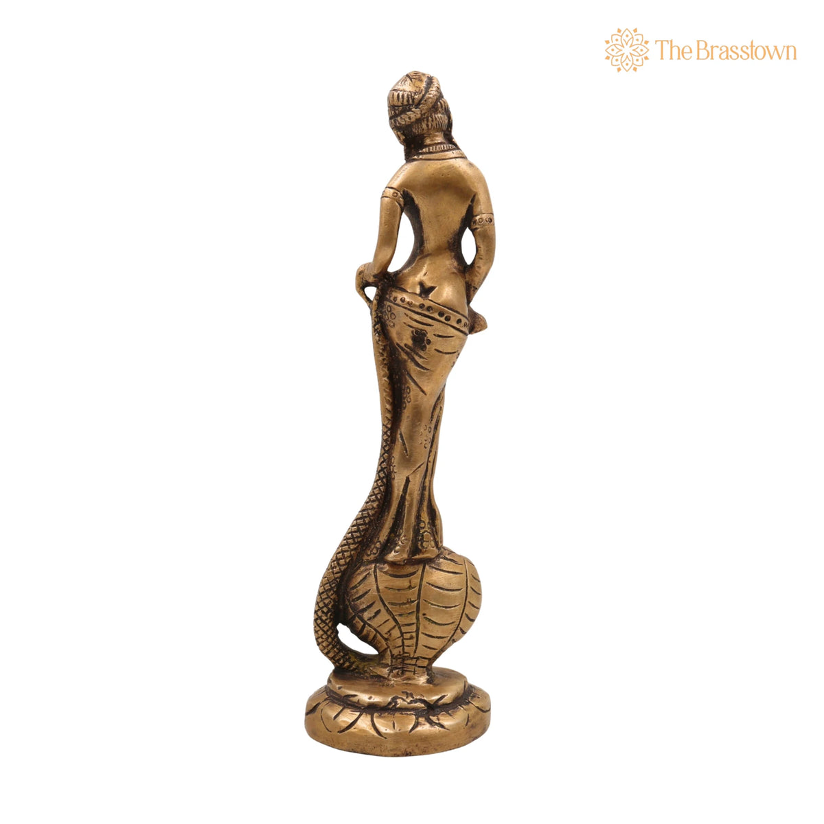Brass Nag Kanya Statue – Handcrafted Brass Naga Kanya Statue, Nag Kanya Idol for Puja, Home Mandir &amp; Décor 9.5 Inch 4