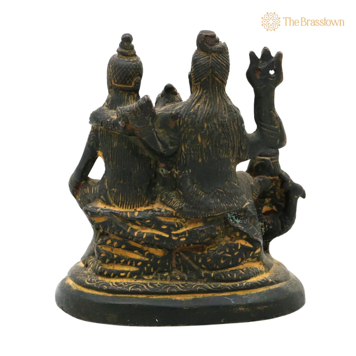 Brass Shiv Pariwar Sculpture With Parwati – Handcrafted Shiv Pariwar, Shivaparivar, Shivparivar Murti for Puja, Home Mandir &amp; Décor 4.5 Inch 4
