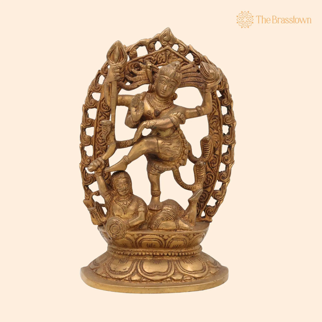 Brass Nataraja Idol – Chidambaram Nataraj Statue, Lord of Cosmic Dance, Handcrafted Pittal Nataraja for Home, Temple 9 Inch 1