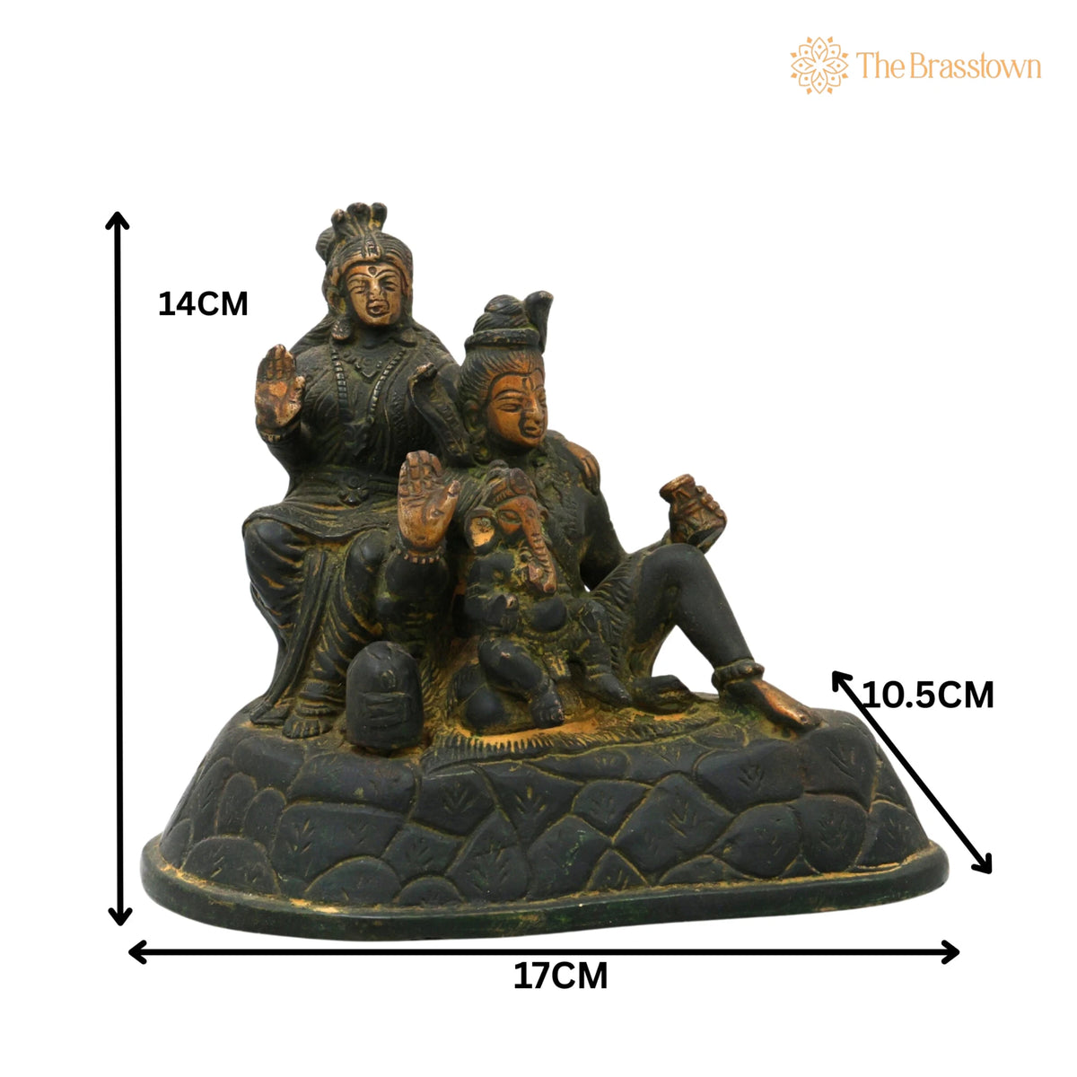 Brass Shiv Pariwar Sculpture With Parwati – Handcrafted Shiv Pariwar, Shivaparivar, Shivparivar Murti for Puja, Home Mandir &amp; Décor 5.5 Inch 5