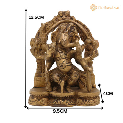 Handcrafted Brass Ganesha Idol – Vinayaka Ganpati Murti, Ganesh Statue for Pooja, Home Temple, Décor &amp; Gift 5 Inch 5
