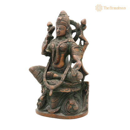 Handcrafted Brass Maha Lakshmi Idol for Pooja – Mahalakshmi, Laxmi Devi, Shri, Kamala for Puja, Home Mandir &amp; Décor 7.5 Inch 3