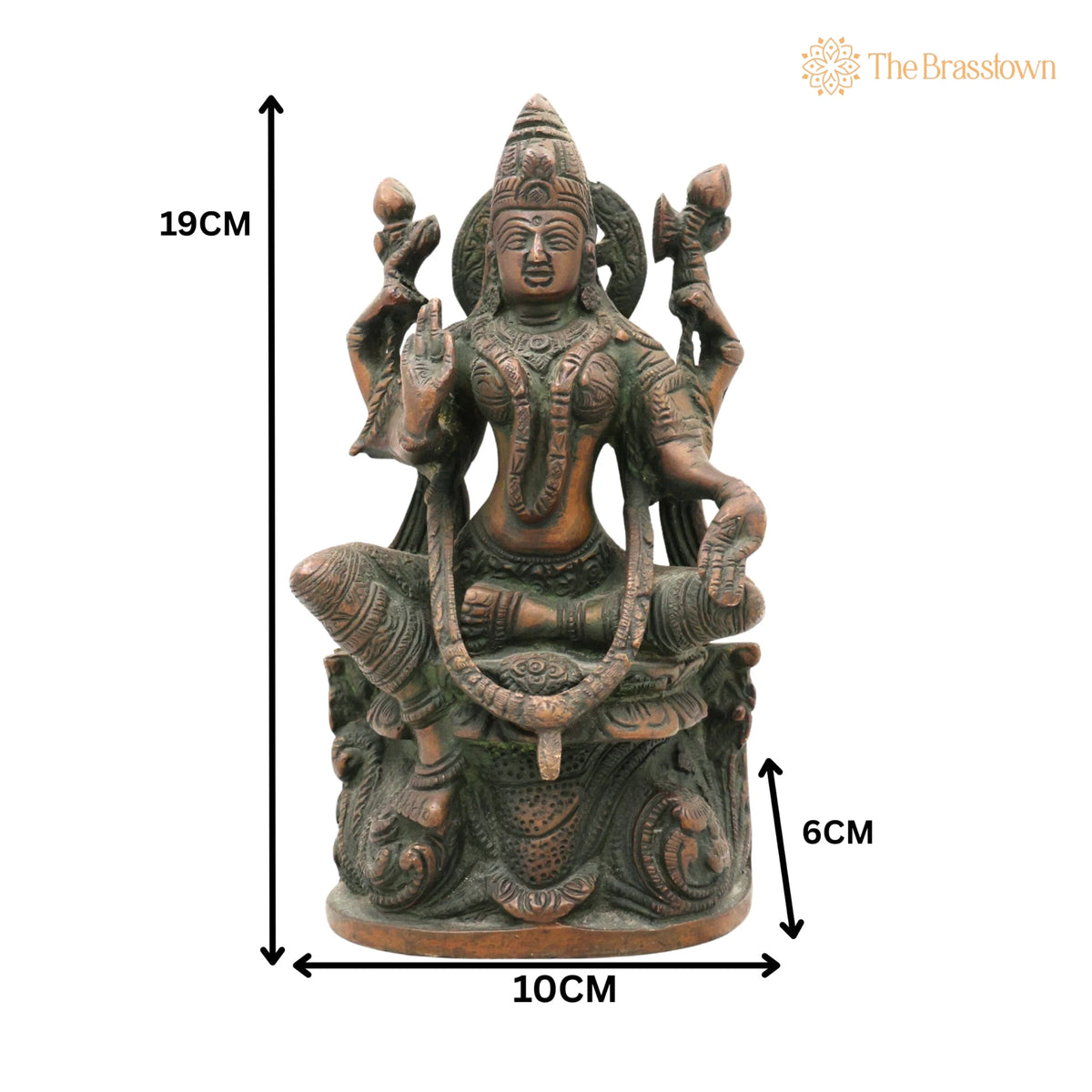 Handcrafted Brass Maha Lakshmi Idol for Pooja – Mahalakshmi, Laxmi Devi, Shri, Kamala for Puja, Home Mandir &amp; Décor 7.5 Inch 5