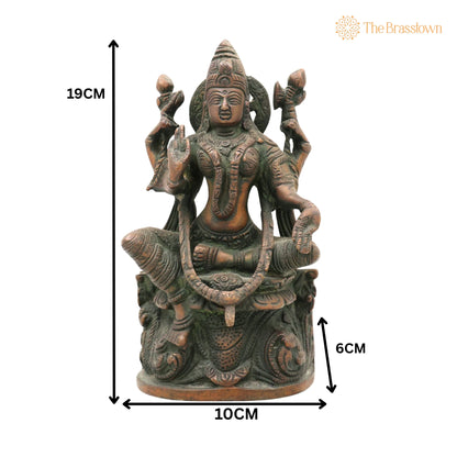 Handcrafted Brass Maha Lakshmi Idol for Pooja – Mahalakshmi, Laxmi Devi, Shri, Kamala for Puja, Home Mandir &amp; Décor 7.5 Inch 5