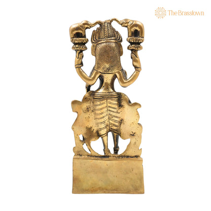 Handcrafted Brass Gaja Lakshmi Idol – Lakshmi Devi with Elephants, Gajalakshmi, Kamala, Padma, Prosperity &amp; Wealth Murti for Pooja 8.5 Inch 4