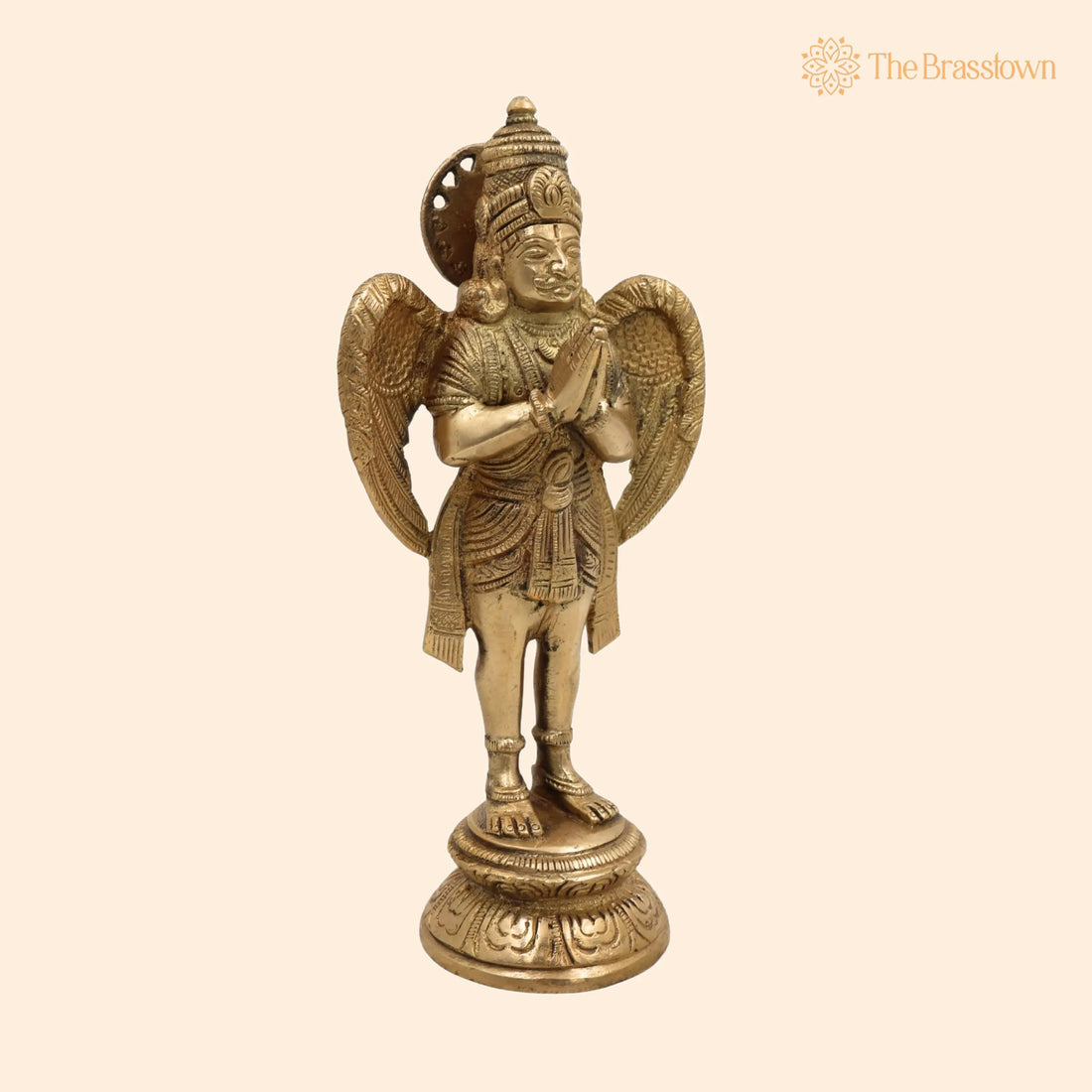 Brass Garuda Vahana Idol – Handcrafted Suparna Pakshiraja Vishnu Vahana Murti for Home Temple Pooja Décor 8 Inch 1