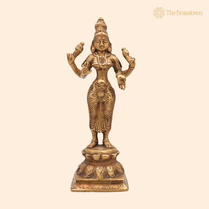 Handcrafted Mahalakshmi Brass Idol – Pital Laxmi Murti, Ashta Lakshmi Vigraham for Pooja, Home Temple &amp; Gifts 3 Inch 1