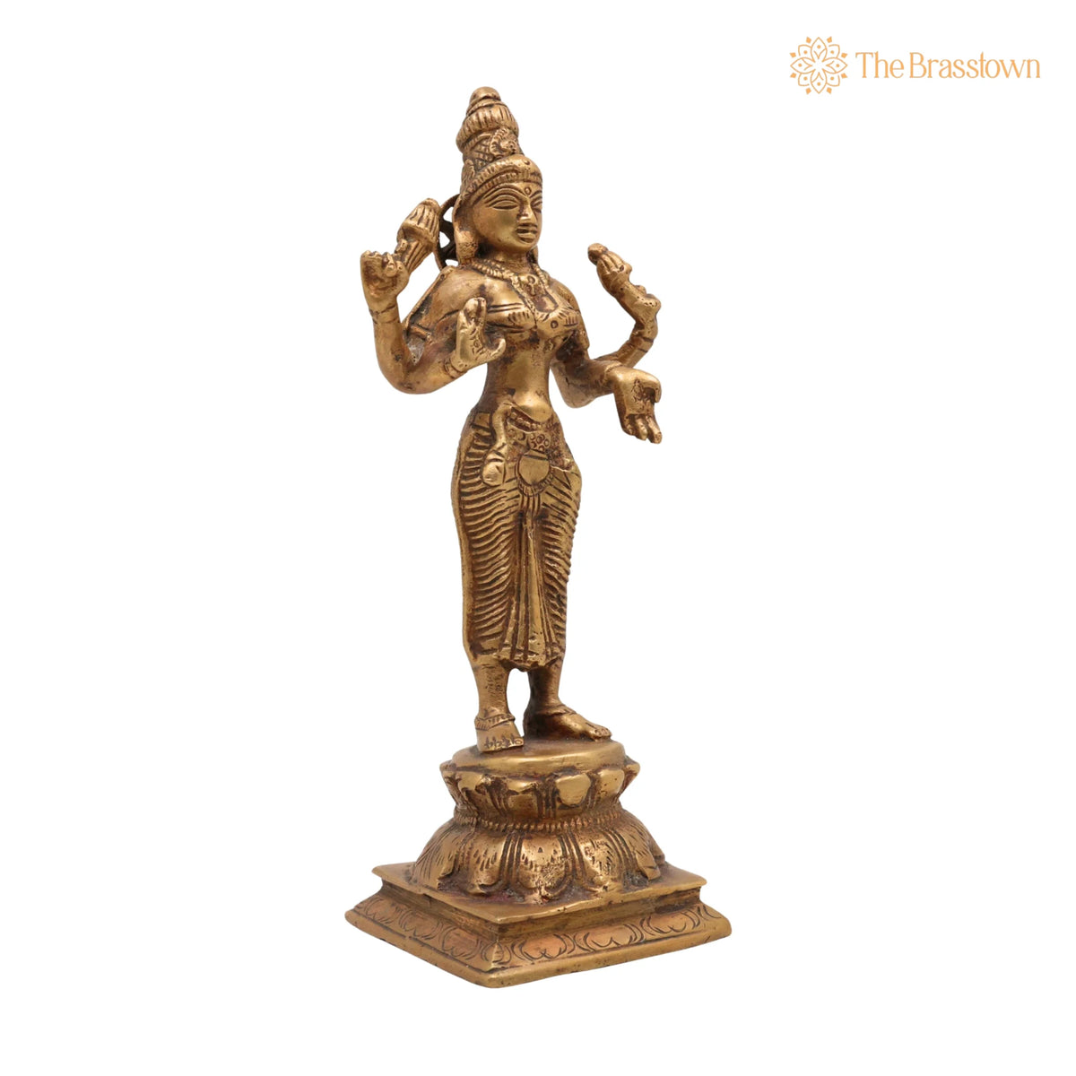 Handcrafted Mahalakshmi Brass Idol – Pital Laxmi Murti, Ashta Lakshmi Vigraham for Pooja, Home Temple &amp; Gifts 3 Inch 2