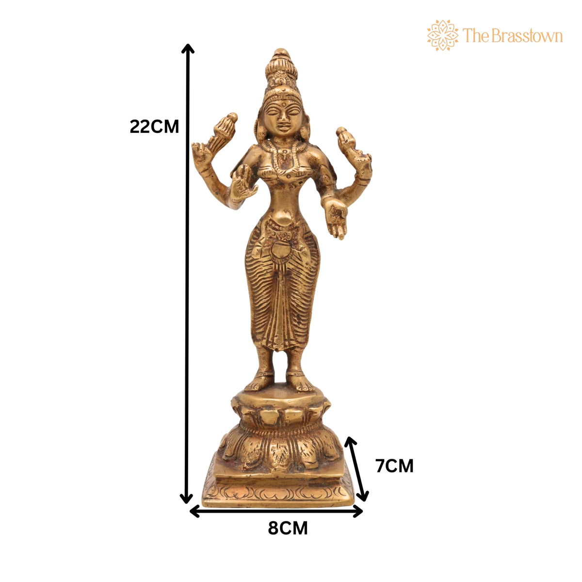 Handcrafted Mahalakshmi Brass Idol – Pital Laxmi Murti, Ashta Lakshmi Vigraham for Pooja, Home Temple &amp; Gifts 3 Inch 5