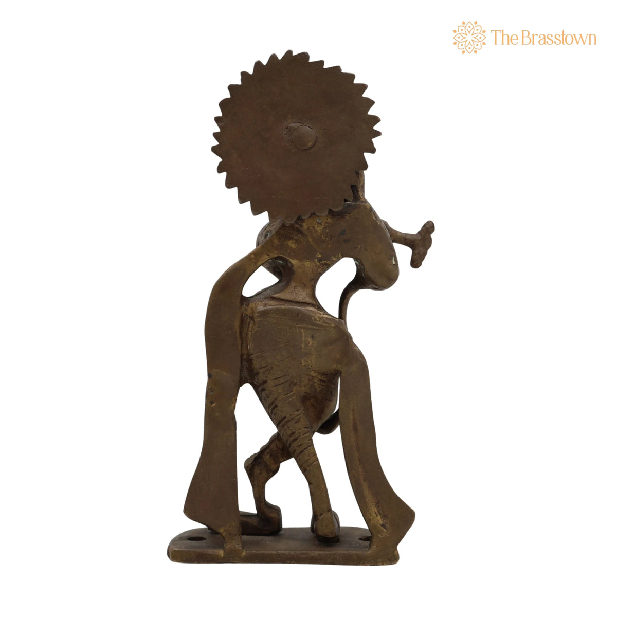 Brass Lord Krishna Idol – Handcrafted Bal Gopal, Govinda, Kanha, Murli Manohar, Shyamsundar, Banke Bihari Murti for Puja, Home Temple &amp; Décor 6.5 Inch 4