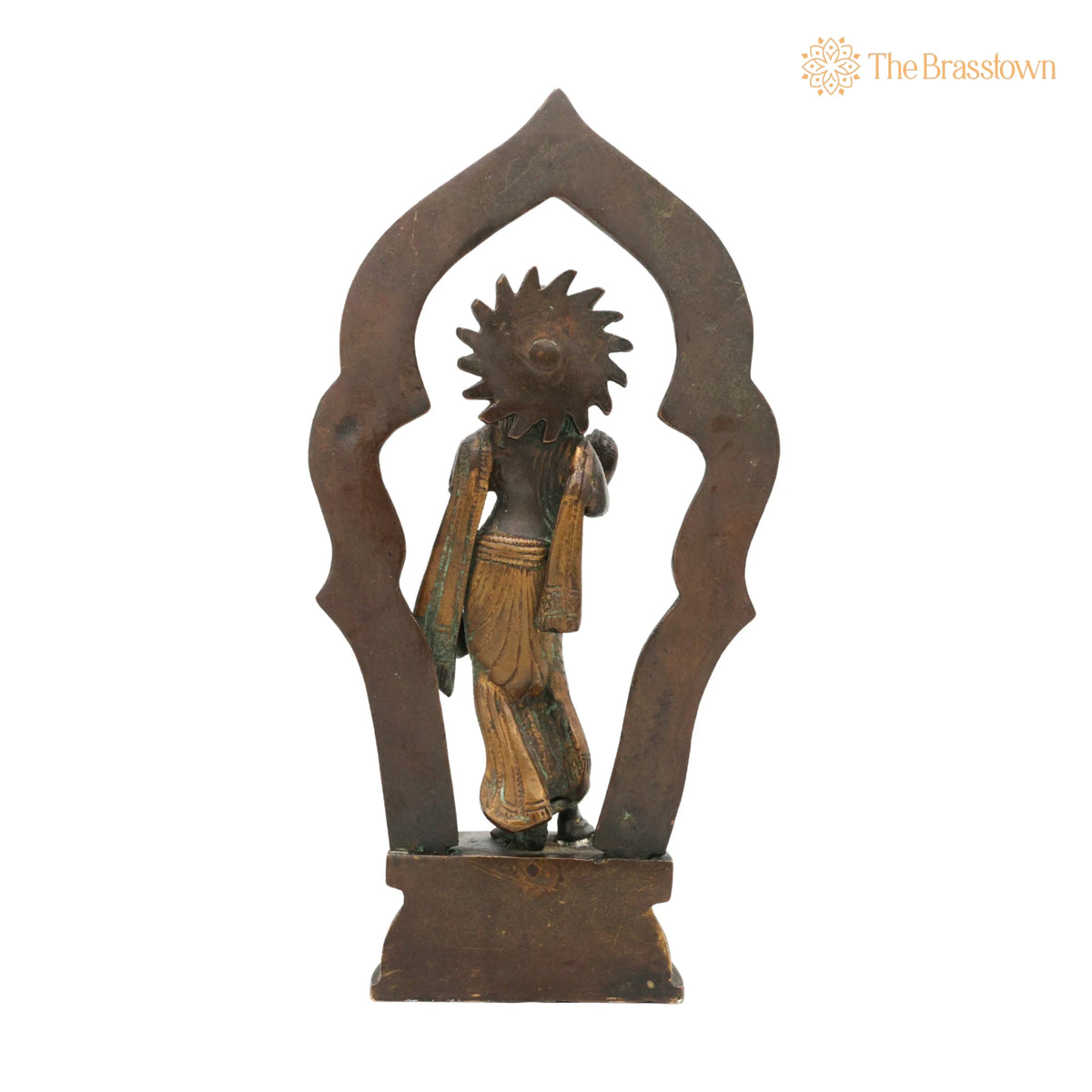 Handcrafted Brass Lakshmi Devi Idol with Prabhavali – Mahalakshmi, Kamala, Padmavati, Ashta Lakshmi, Shree Sculpture for Pooja 5 Inch 4