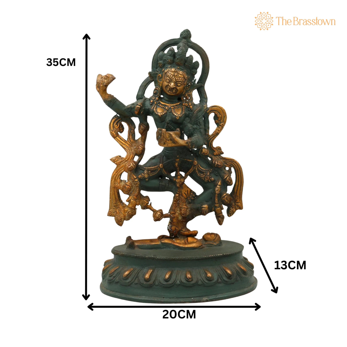 Brass Kali Idol – Handcrafted Krodha Kali, Brass Maha Kali, Goddess Kali Statue, Kali Murti, Kali Statue Brass, Guhyakali 14 Inch 5