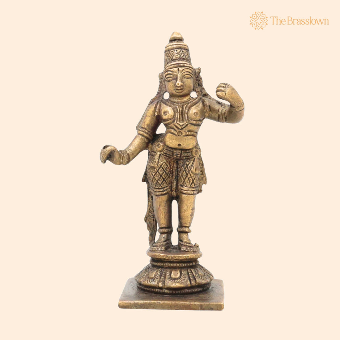 Brass Sri Ram Idol – Shree Rama Murti, Pital Ramachandra Statue, Kodanda Rama Vigraham, Handmade Hindu God Ram Idol 4.5 Inch 1