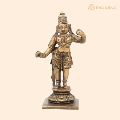 Brass Sri Ram Idol – Shree Rama Murti, Pital Ramachandra Statue, Kodanda Rama Vigraham, Handmade Hindu God Ram Idol 4.5 Inch 1