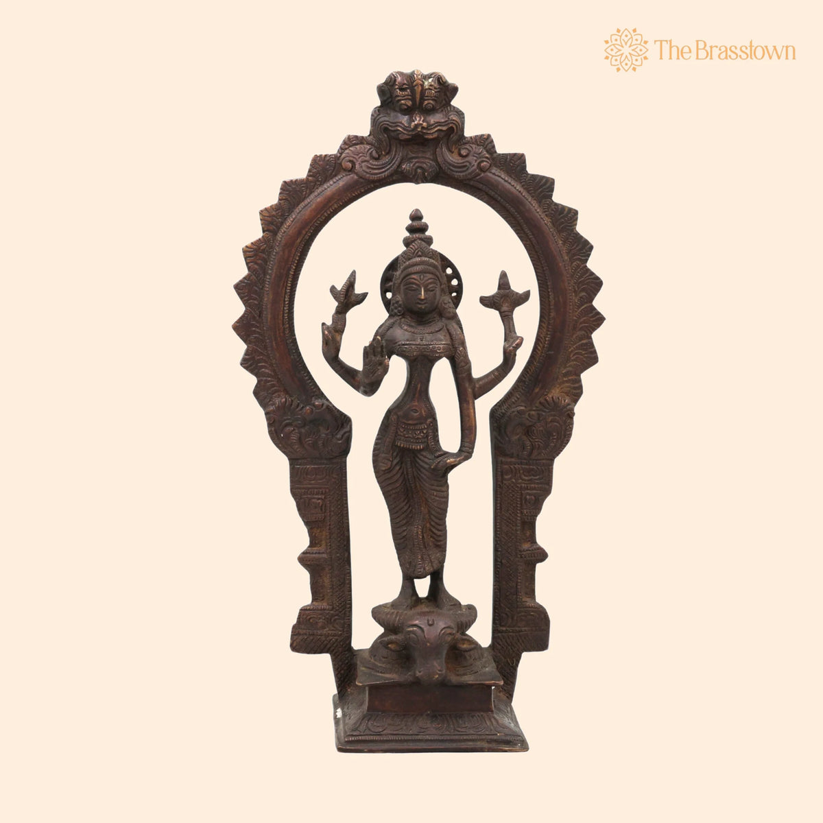 Brass Durga Devi Idol – Handcrafted Simhavahini Mahishasura Mardini Maa Shakti Murti for Pooja Room, Navratri, Home Temple &amp; Décor 12 Inch 1