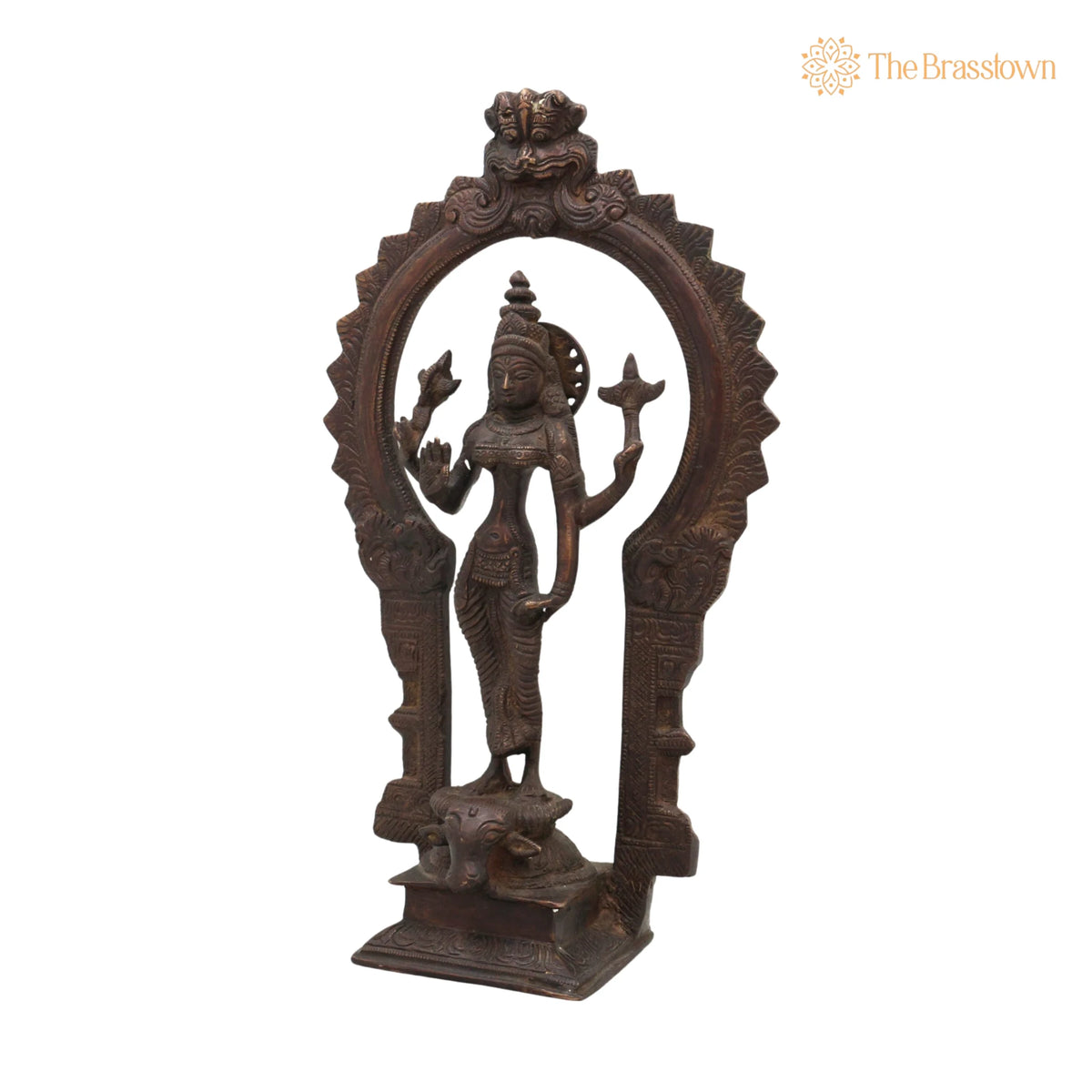 Brass Durga Devi Idol – Handcrafted Simhavahini Mahishasura Mardini Maa Shakti Murti for Pooja Room, Navratri, Home Temple &amp; Décor 12 Inch 3