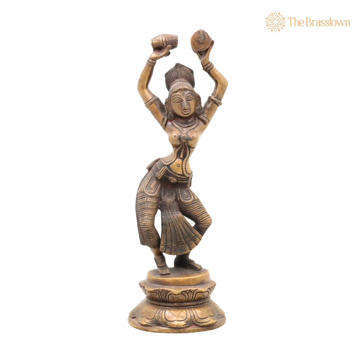 Brass Dancing Apsara Idol – Handcrafted Dancing Lady Showpieces, Apsara, Brass Apsara Idol, Dancing Girl for Puja, Home Mandir &amp; Décor 11.5 Inch 2
