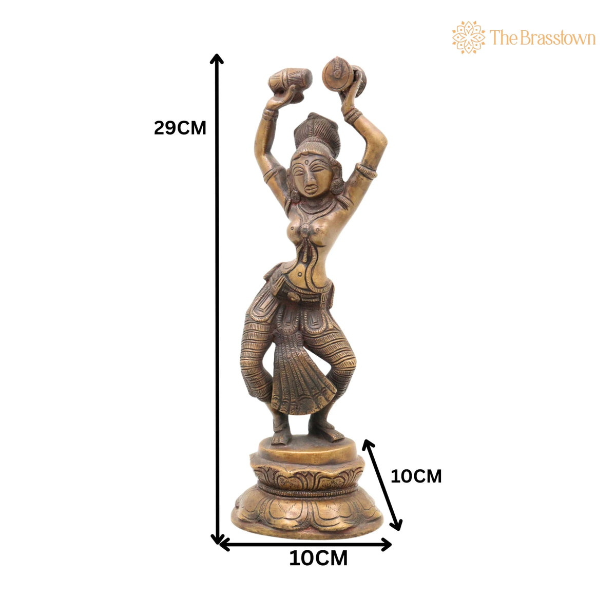 Brass Dancing Apsara Idol – Handcrafted Dancing Lady Showpieces, Apsara, Brass Apsara Idol, Dancing Girl for Puja, Home Mandir &amp; Décor 11.5 Inch 5