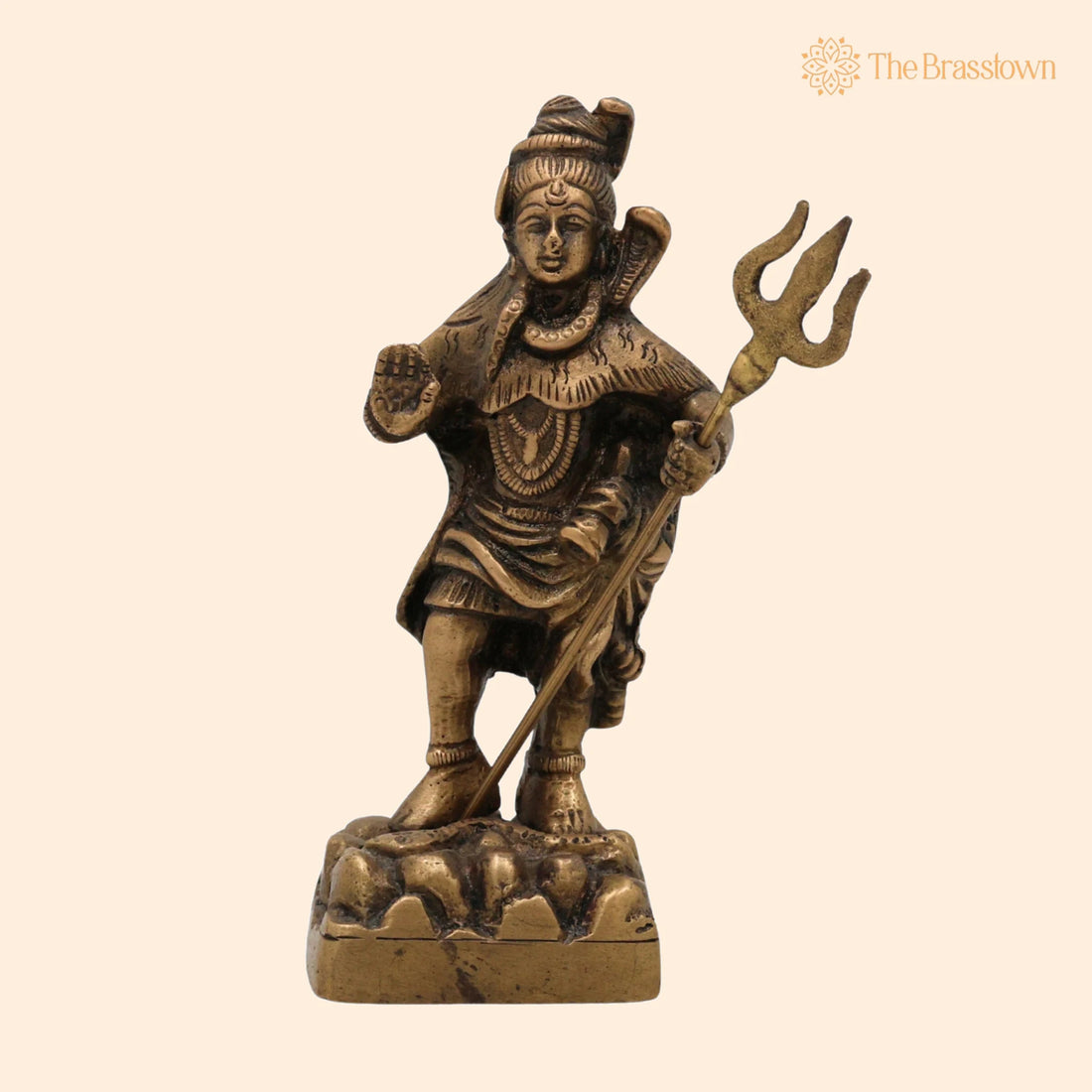 Brass Shiva Statues – Handcrafted Lord Shiv Idol, Shankar Idol, Shiva Brass, Lord Shiva Idols, Shankar Murti For Gift, Shiva Brass Statue 4.5 Inch 1