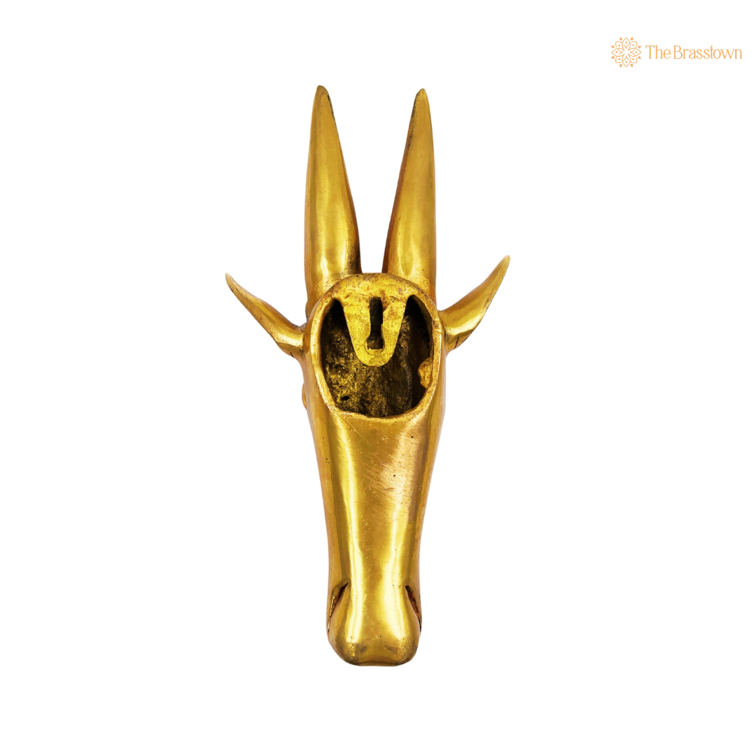 Brass Antelope Wall Mask 12 Inch